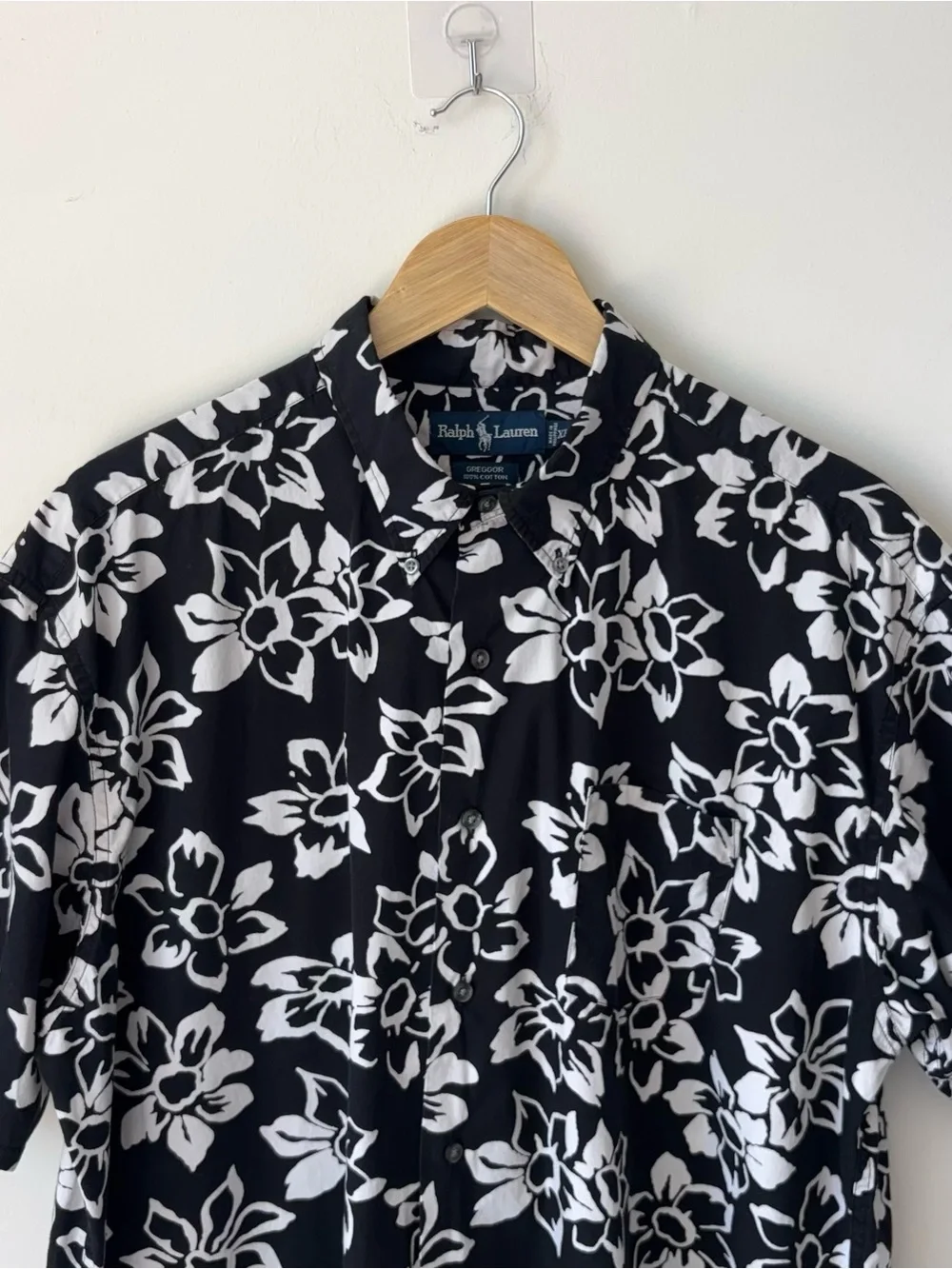 Vintage Polo Ralph Lauren Greggor Hawaiian Shirt Men’s XL Aloha Floral Black
